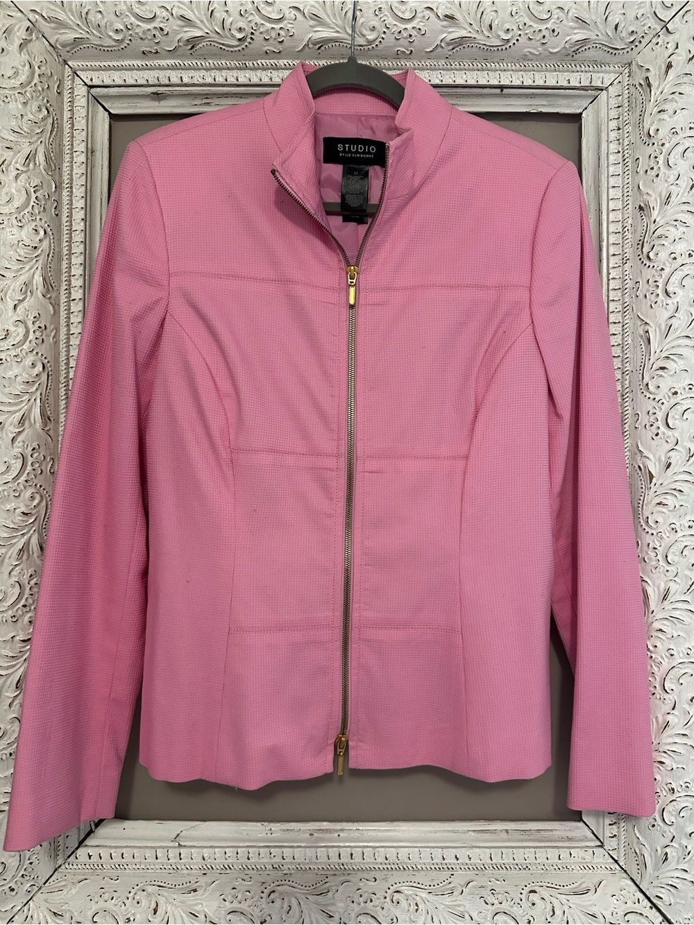 Vintage Studio by Liz Claiborne Pink Mock Neck Zip Jacket - Y2K / Barbiecore